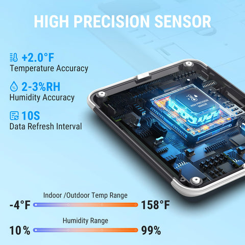 TempPro thermometer indoor-outdoor reads humidity and temperature at a glance