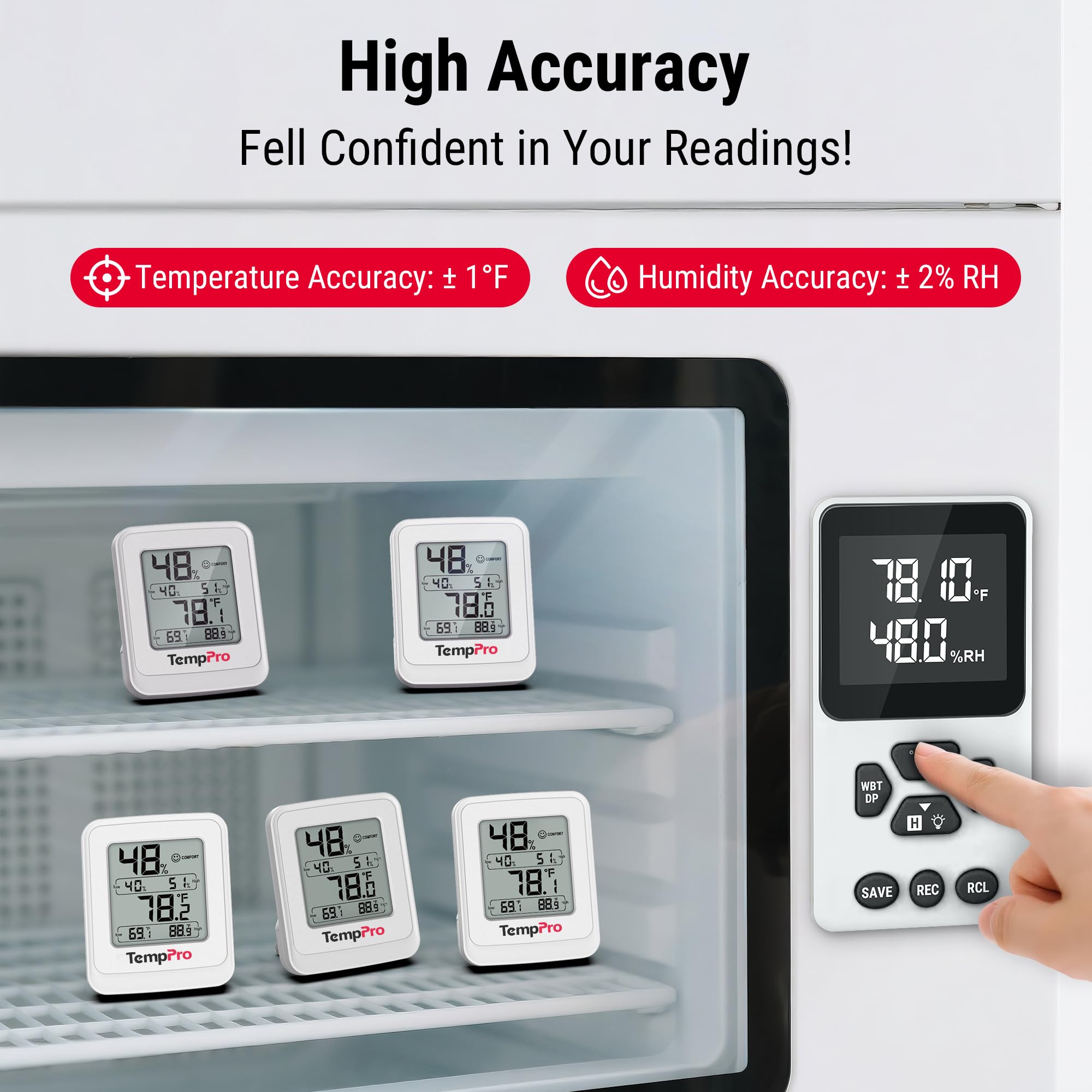 TempPro TP150 24 hour max min records help track environmental trends