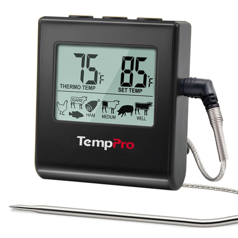 TempPro TP16 front view shows sturdy kitchen thermometer for everyday cooking.