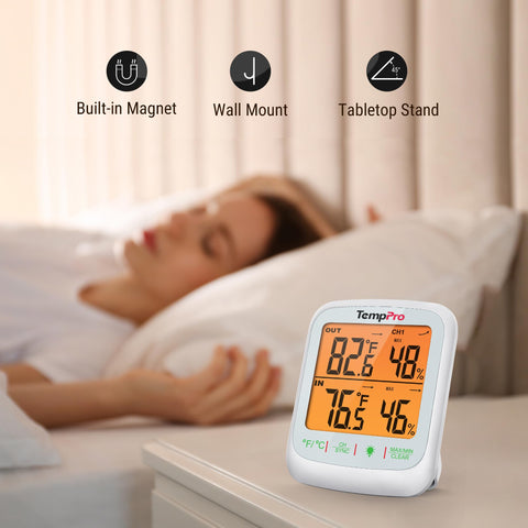TempPro TP260B indoors and outdoors usage in a home setting.