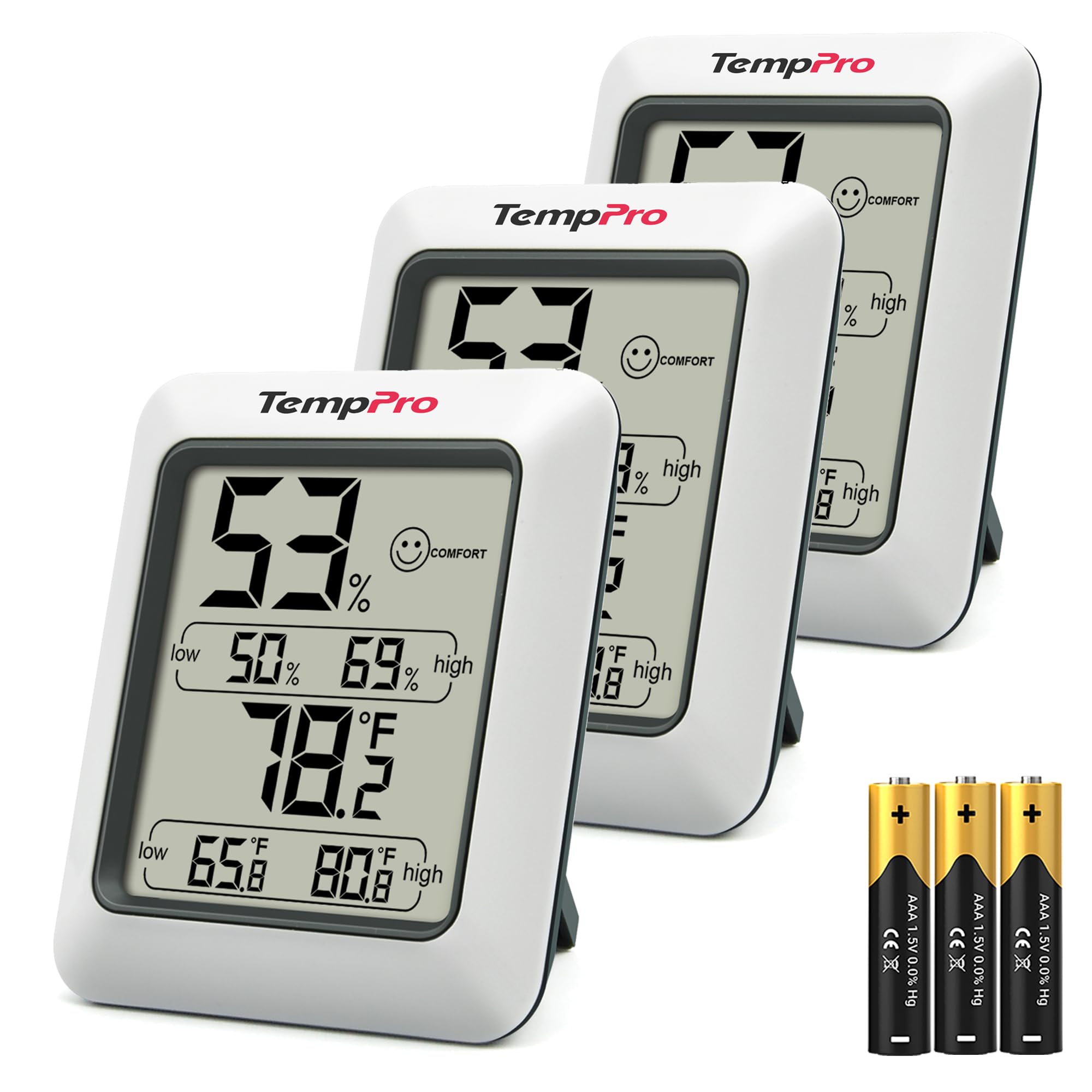 TempPro TP50 front view shows clear readings for quick checks.