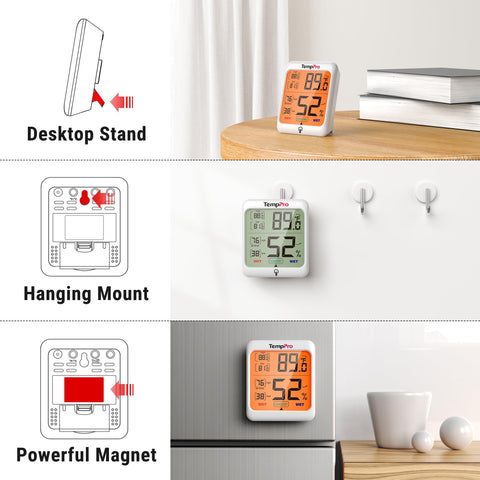TempPro TP53 compact monitors track max and min readings over time.