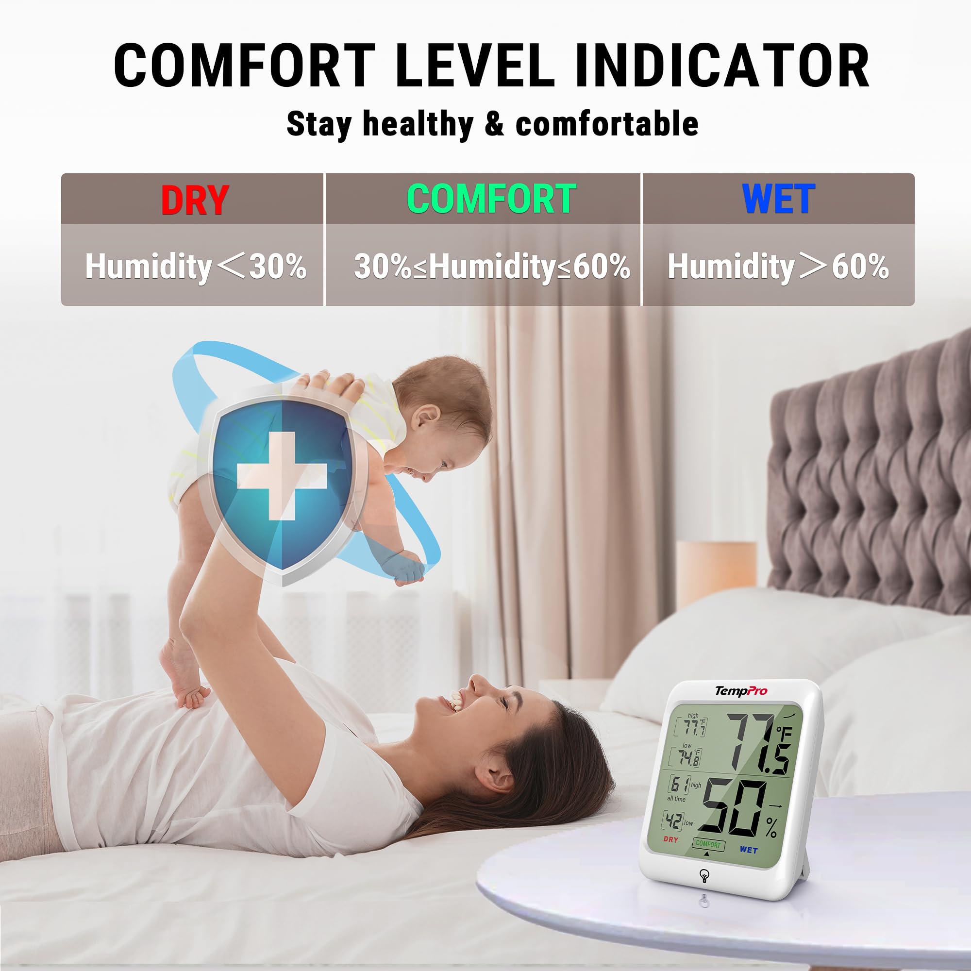 TempPro TP53 comfort indicator helps assess home comfort quickly.