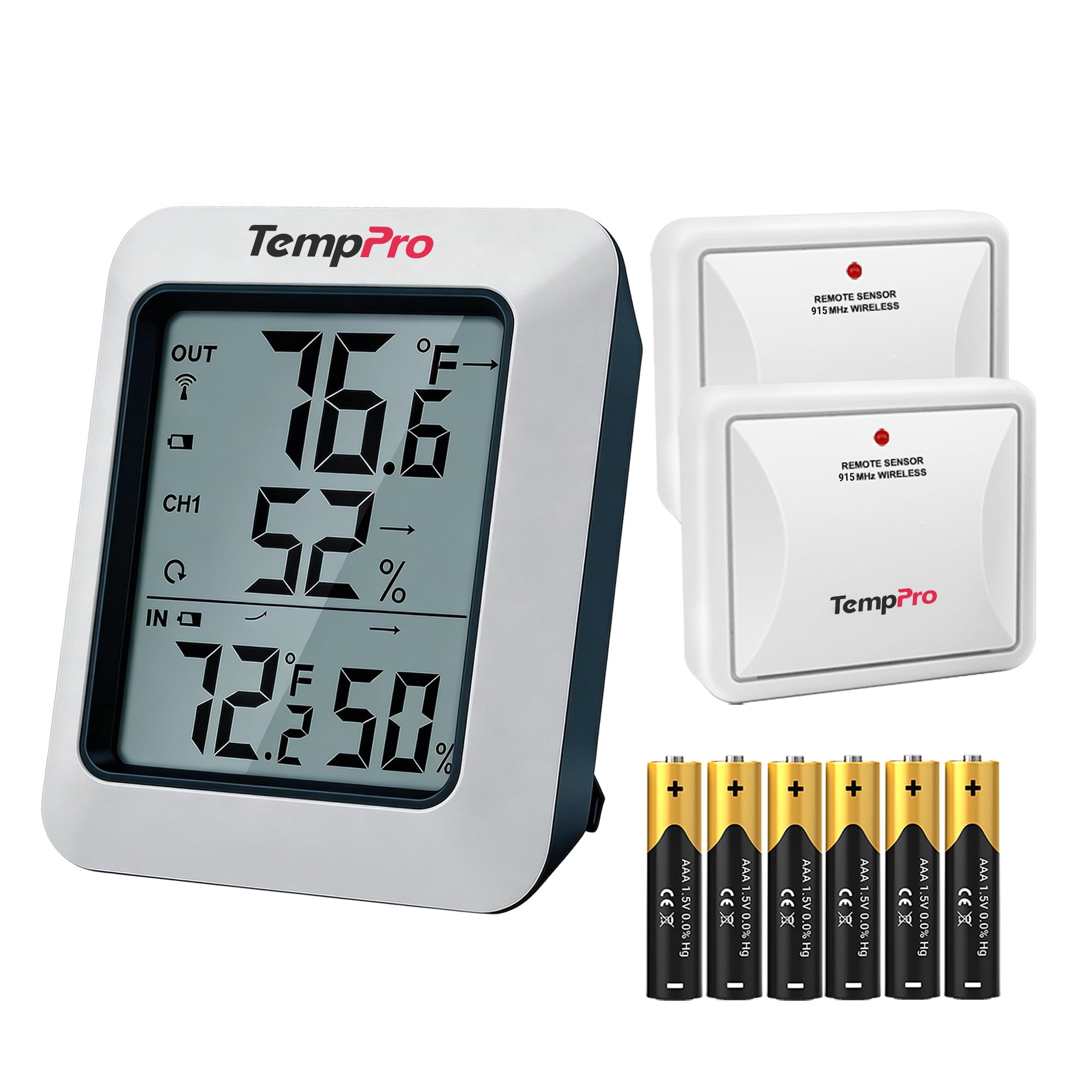TempPro TP60-2 front view for home monitoring.
