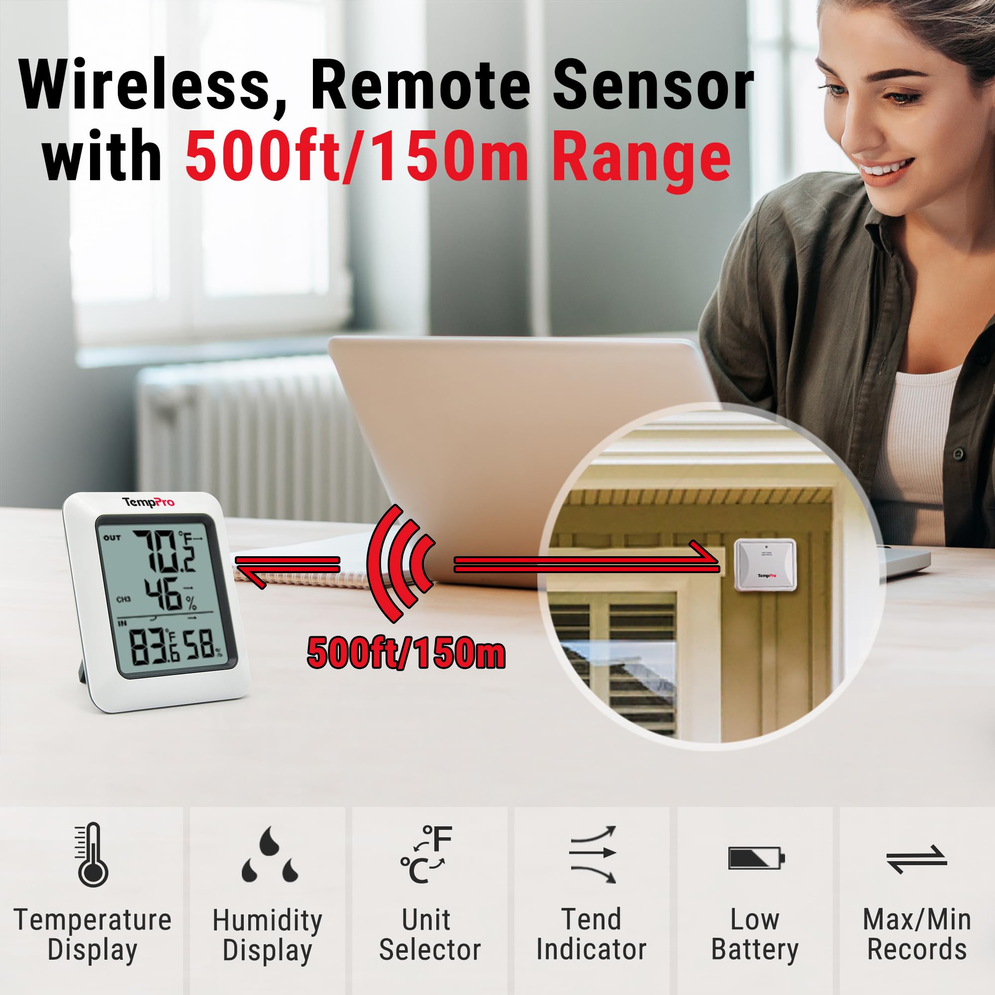 TempPro TP60-2 outdoor sensor ready for remote readings.