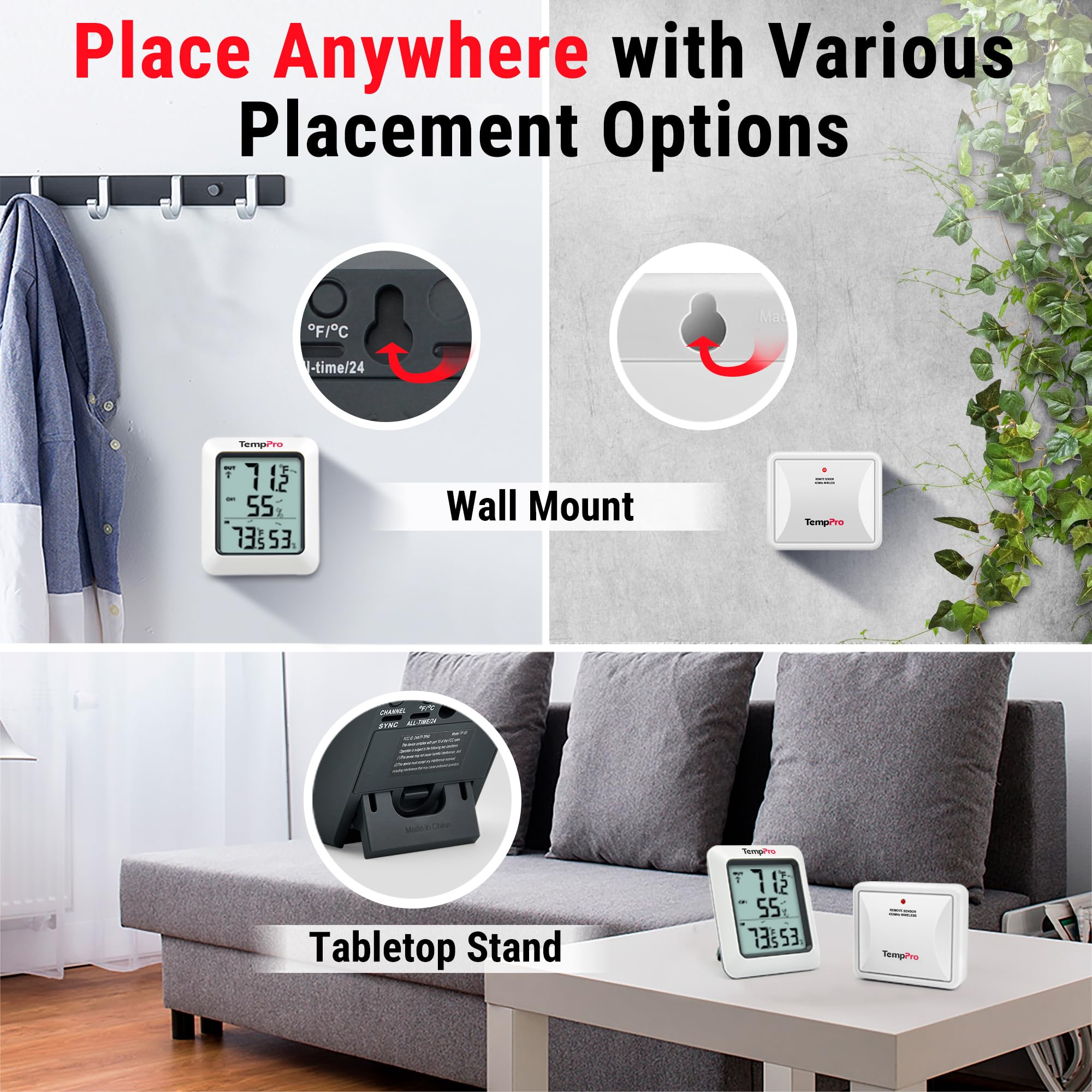 TempPro TP60 trend arrows indicate warming or cooling at a glance