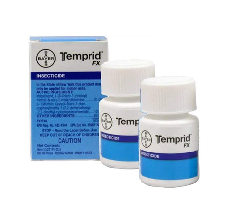 Temprid FX insecticide two bottles for fast knockdown and lasting protection for indoor pest control.