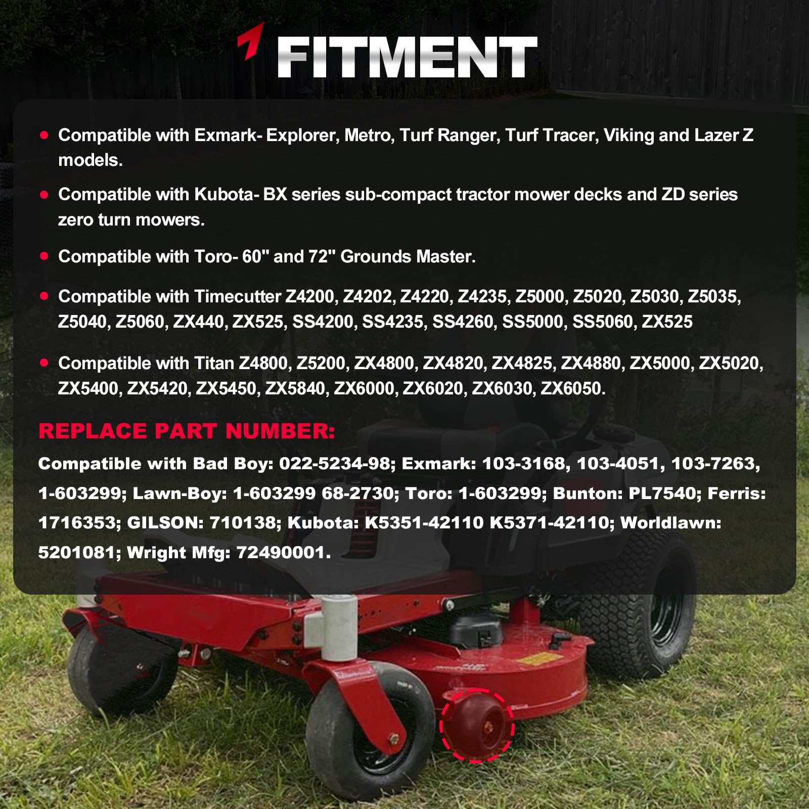 TEMSONE wheel kit compatibility with major mower brands