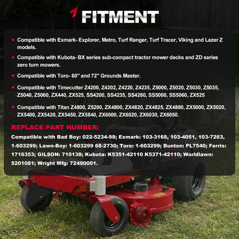 TEMSONE wheel kit compatibility with major mower brands