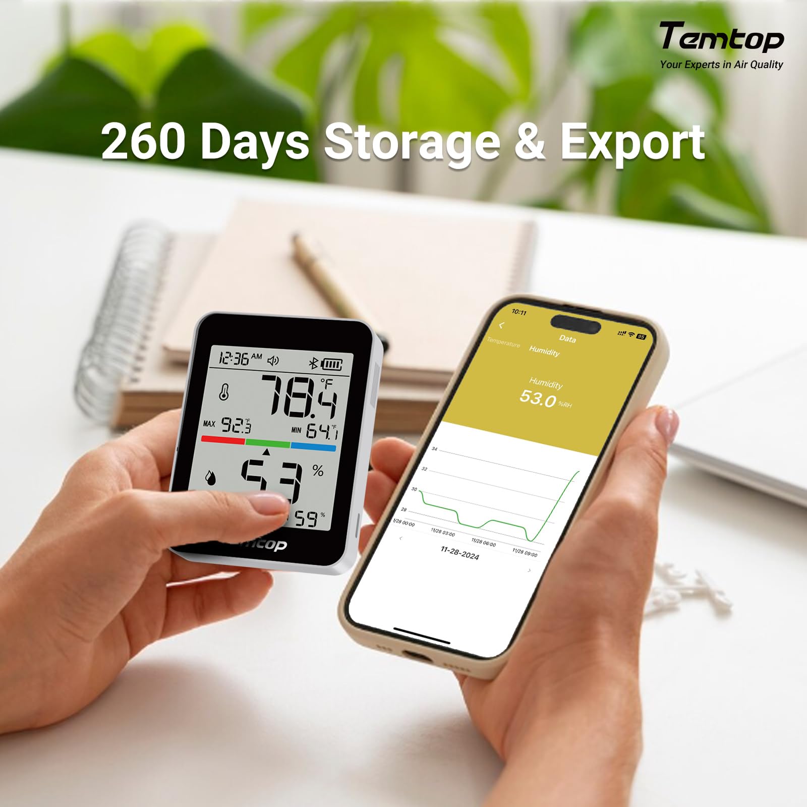 Temtop T1 battery life up to 180 days minimizes charging.