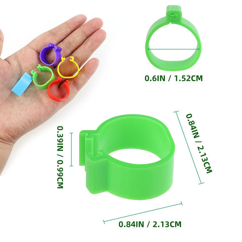 Tenalleys yellow 16mm chicken leg rings enhance poultry organization.