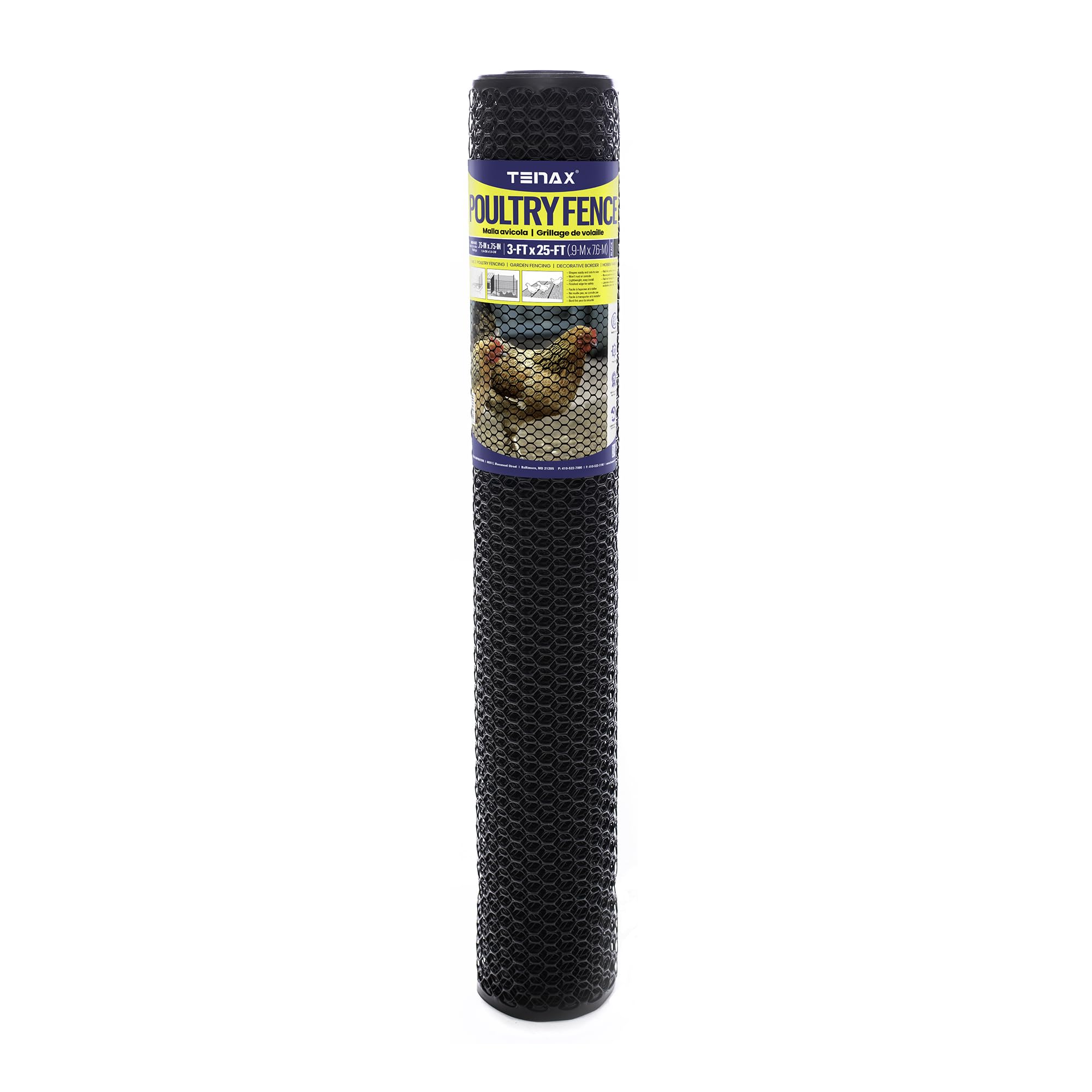 TENAX poultry fence close-up of reinforced edges, safe for animals and handlers.