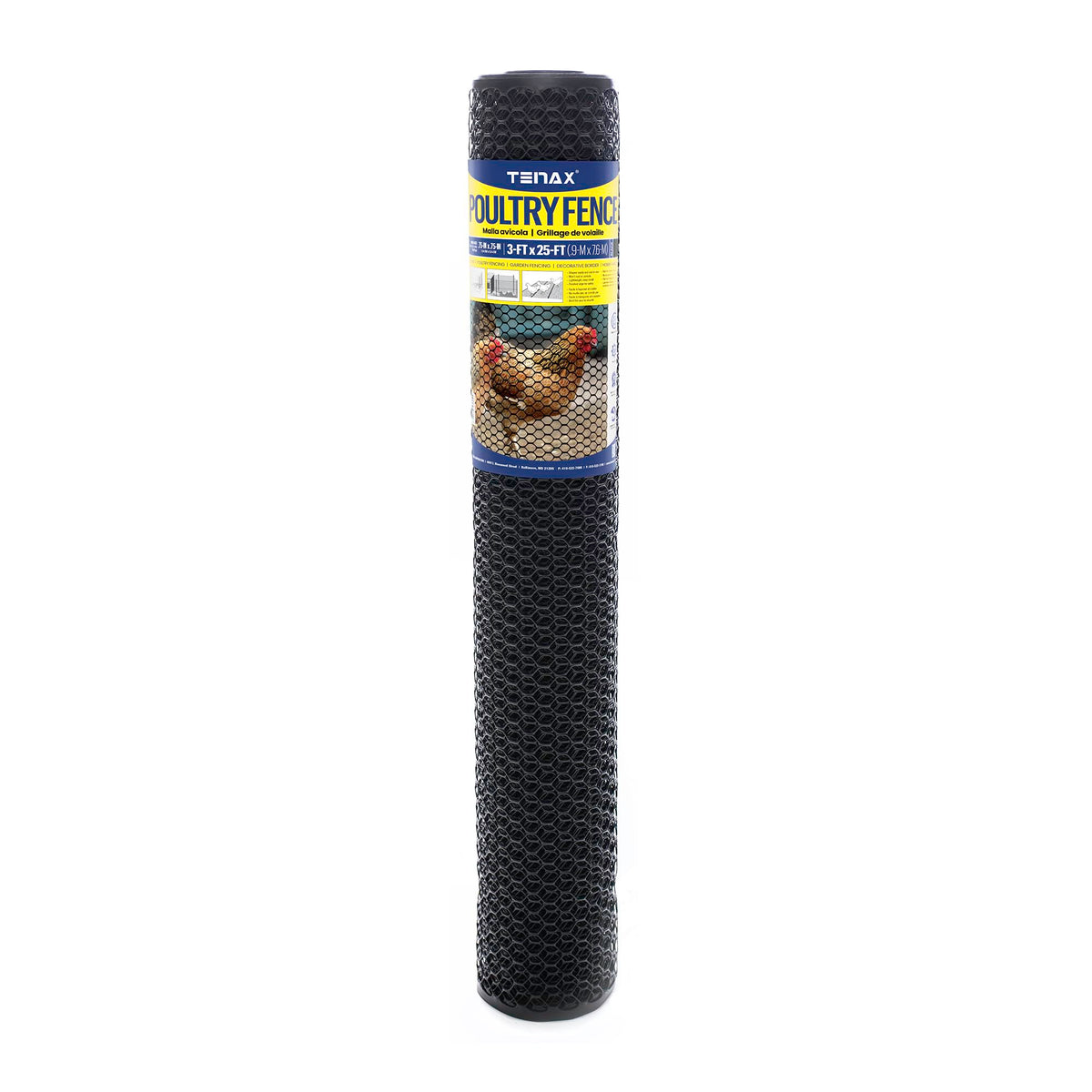 TENAX poultry fence close-up of reinforced edges, safe for animals and handlers.
