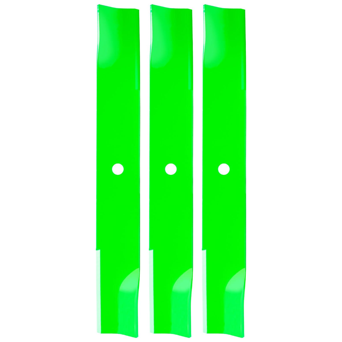 TENGMUJX 3-pack hi-lift blade with 18-1/2 inch length for consistent cutting.