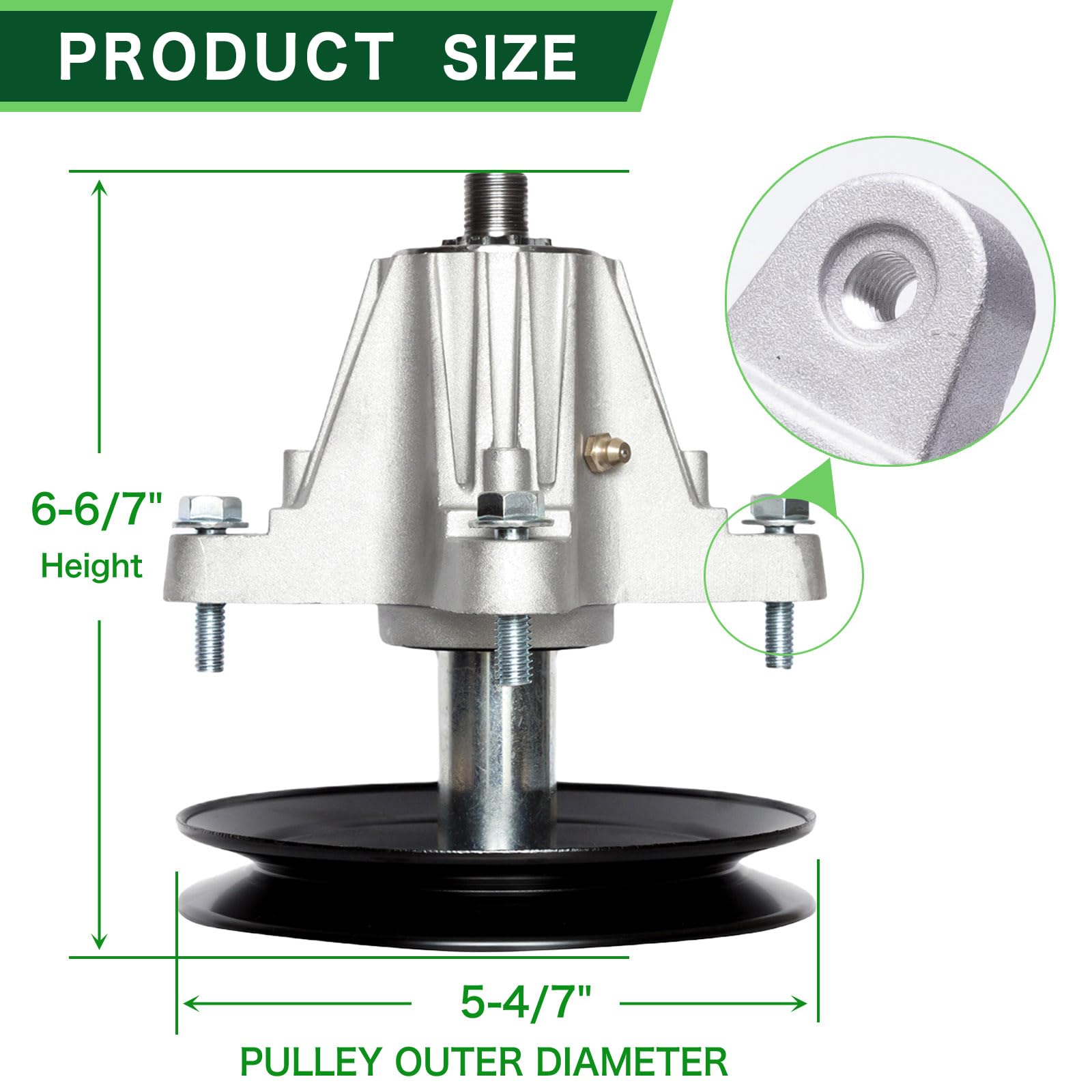 TENGMUJX spindle side view for Huskee LT4200 deck rebuild kit promoting smooth operation