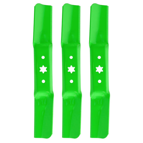 TENGMUJX 50in deck blades pack front view for efficient lawn cutting