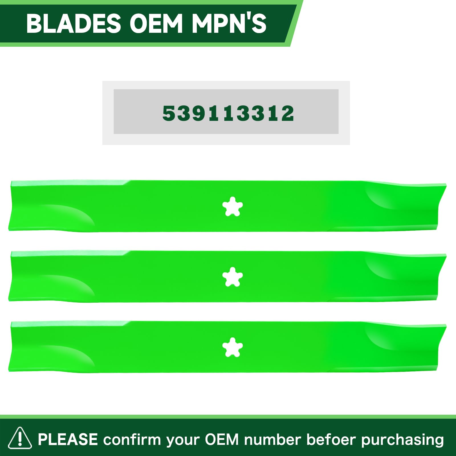 TENGMUJX replacement blade matching OEM 539113312 for easy swapping.