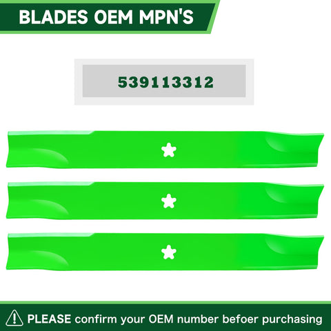 TENGMUJX replacement blade matching OEM 539113312 for easy swapping.