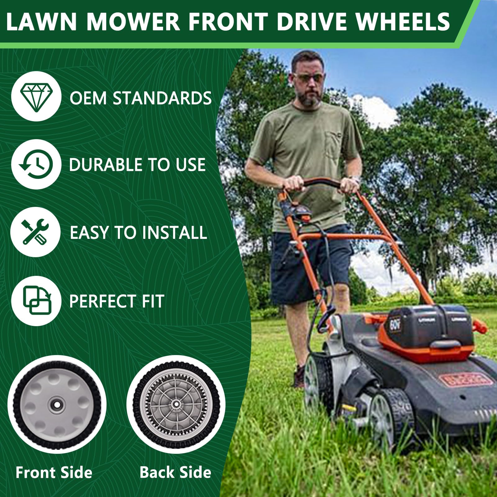 TENGMUJX front wheel for Tuff-Cut 210 models enhances maneuverability