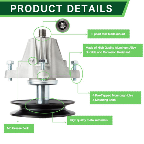 TENGMUJX spindle assembly features four mounting bolts for easy at-home installation