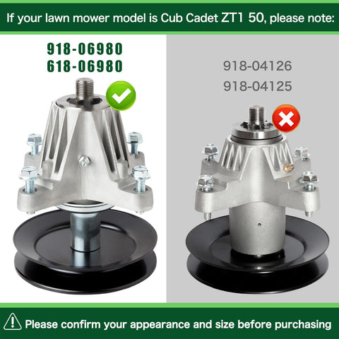 TENGMUJX spindle-assembly 618-06980 designed for Cub Cadet and Craftsman compatibility