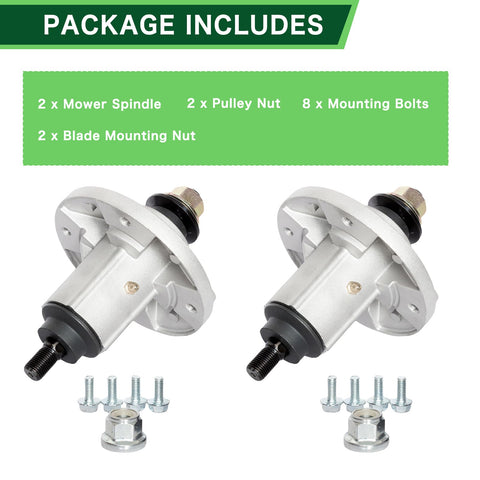 TENGMUJX gy21098 package includes two spindles and mounting hardware for ready installation.