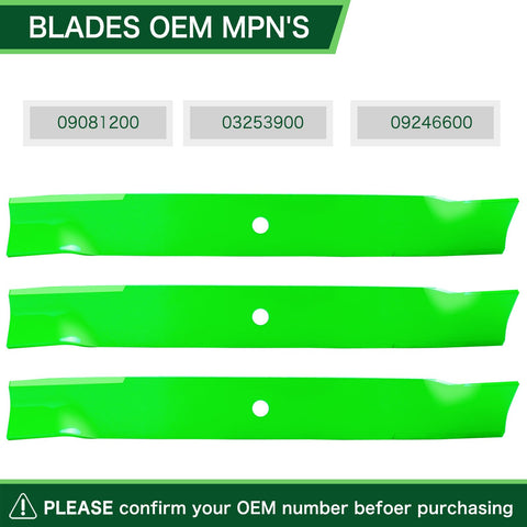 TENGMUJX replacement blade pack for common mower decks with consistent mowing quality.