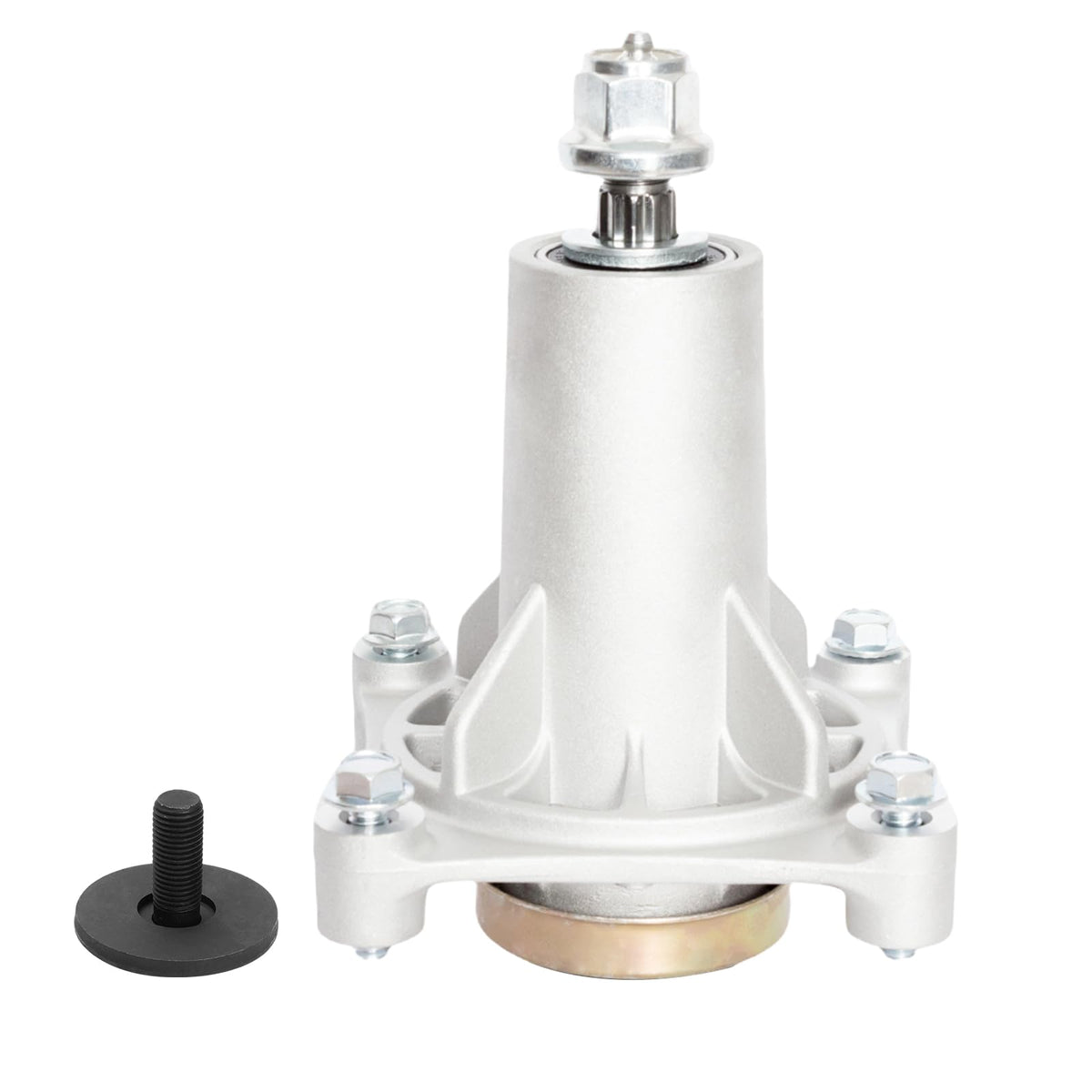 TENGMUJX spindle assembly for mower deck with clear view aiding quick replacement and fit-check.