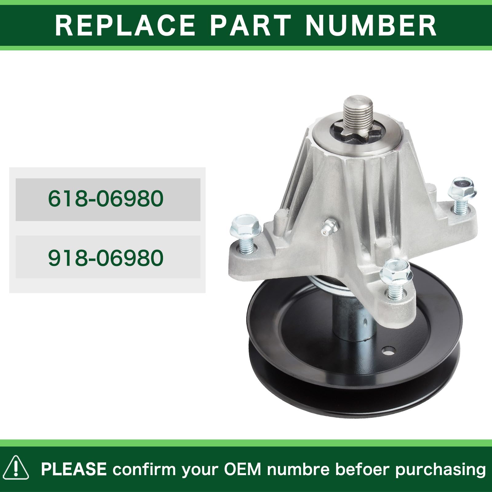 618-06980 spindle assembly by TENGMUJX suitable for 50-inch decks