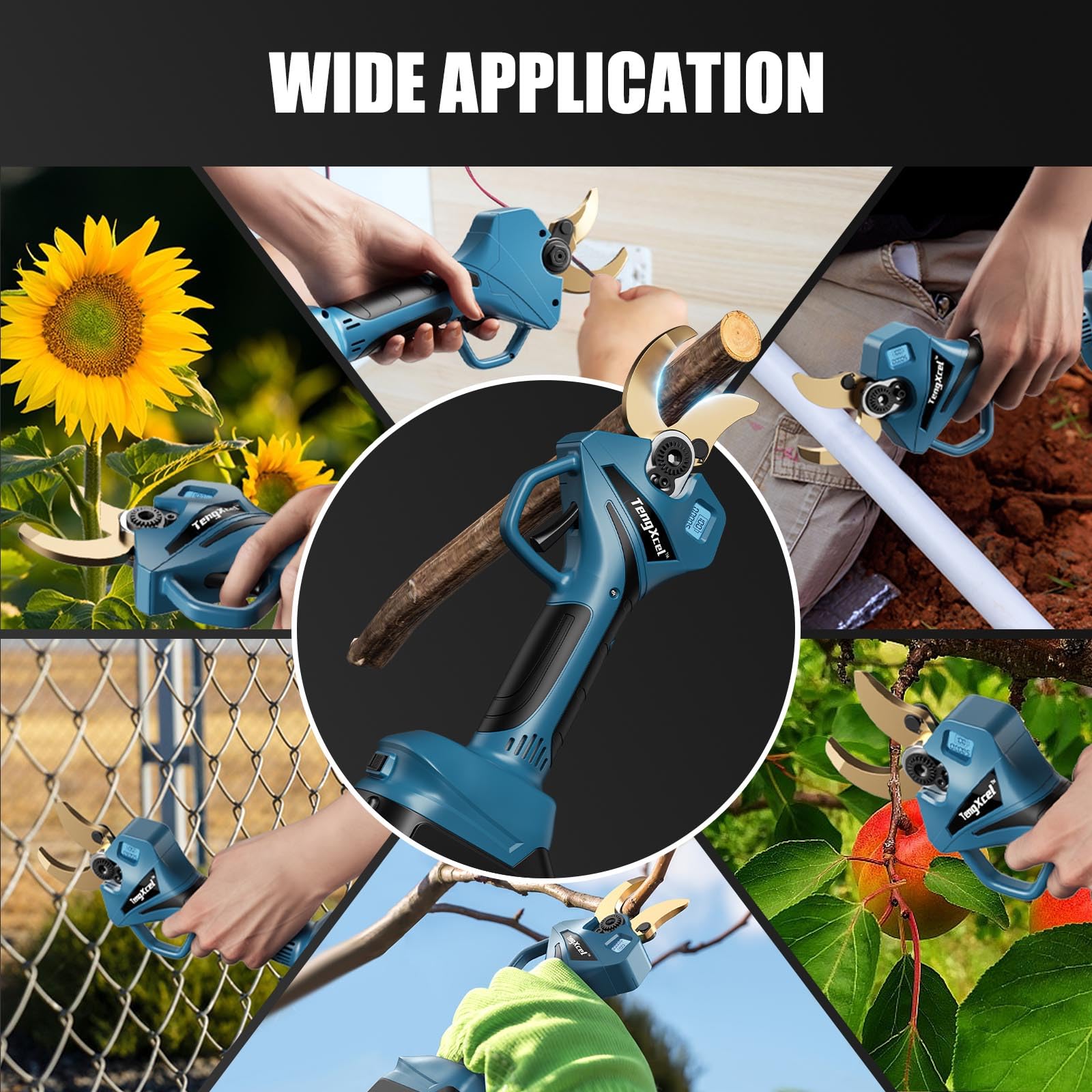 TengXcel pruning shears package includes blades stone wrenches and manual