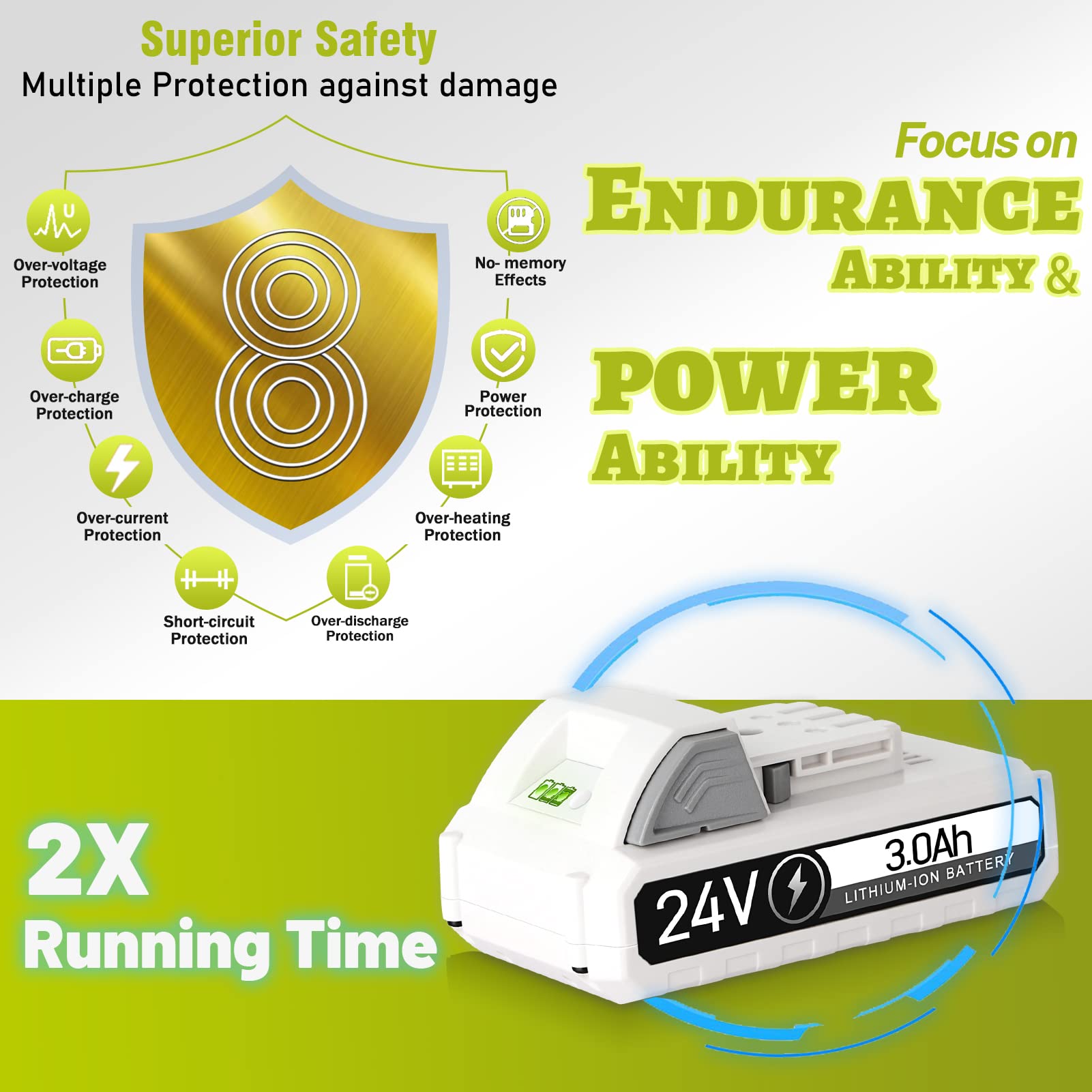 TenHutt 24V battery label close-up highlighting safety and compatibility markings