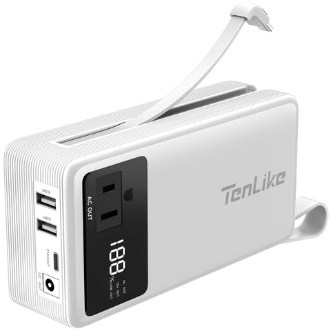 Tenlike portable power station with compact design for travel and camping