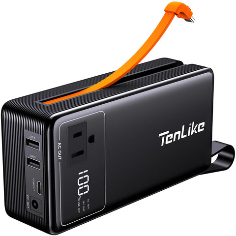 Tenlike portable power station 99.9Wh powering devices during camping