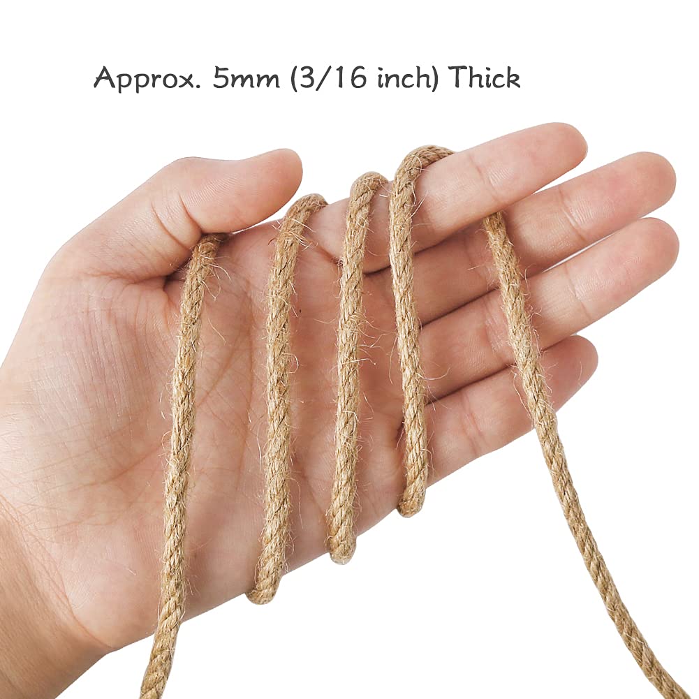 Tenn Well 5mm jute rope on a macrame project showing thickness.