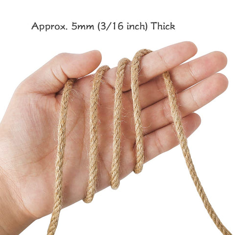 Tenn Well 5mm jute rope on a macrame project showing thickness.