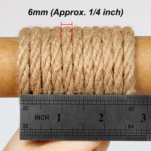 Tenn Well 6mm jute rope close-up for DIY macrame and home decor projects.