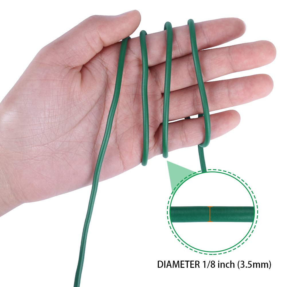 Soft rubber coated ties are easy to cut for tomato support.