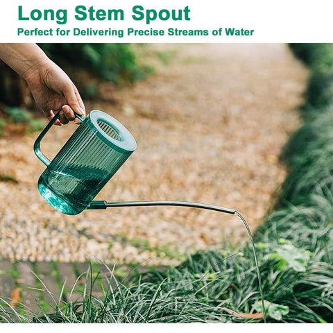 Tennedriv Green compact watering can fits neatly on a shelf or desk.