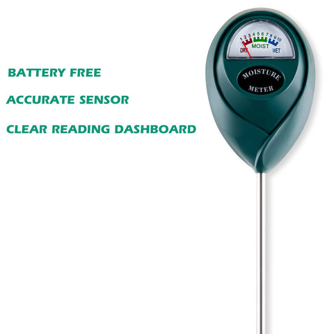 Tennedriv Green handheld moisture meter for quick checks in pots.