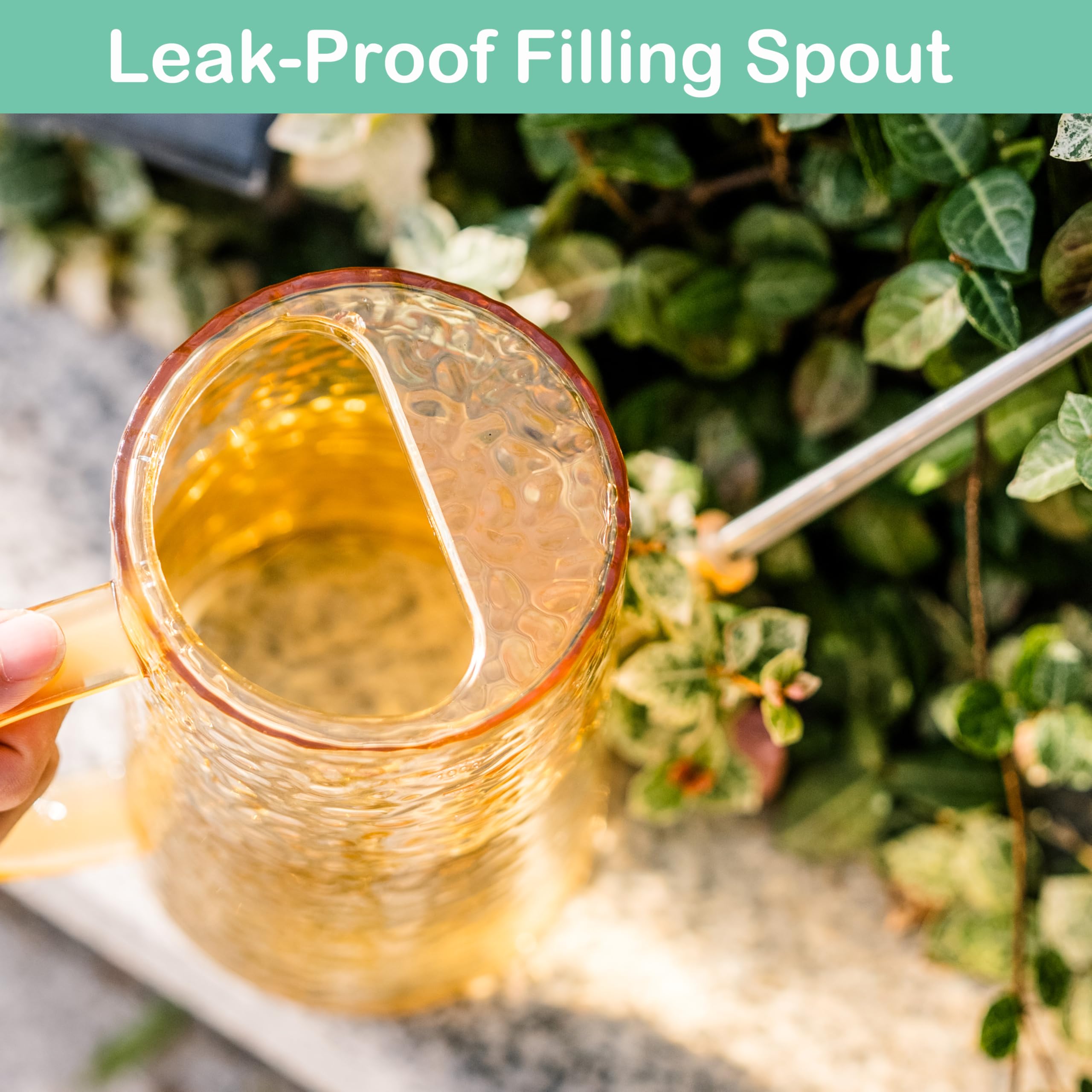 Tennedriv Green leak-proof spout prevents drips while watering delicate foliage