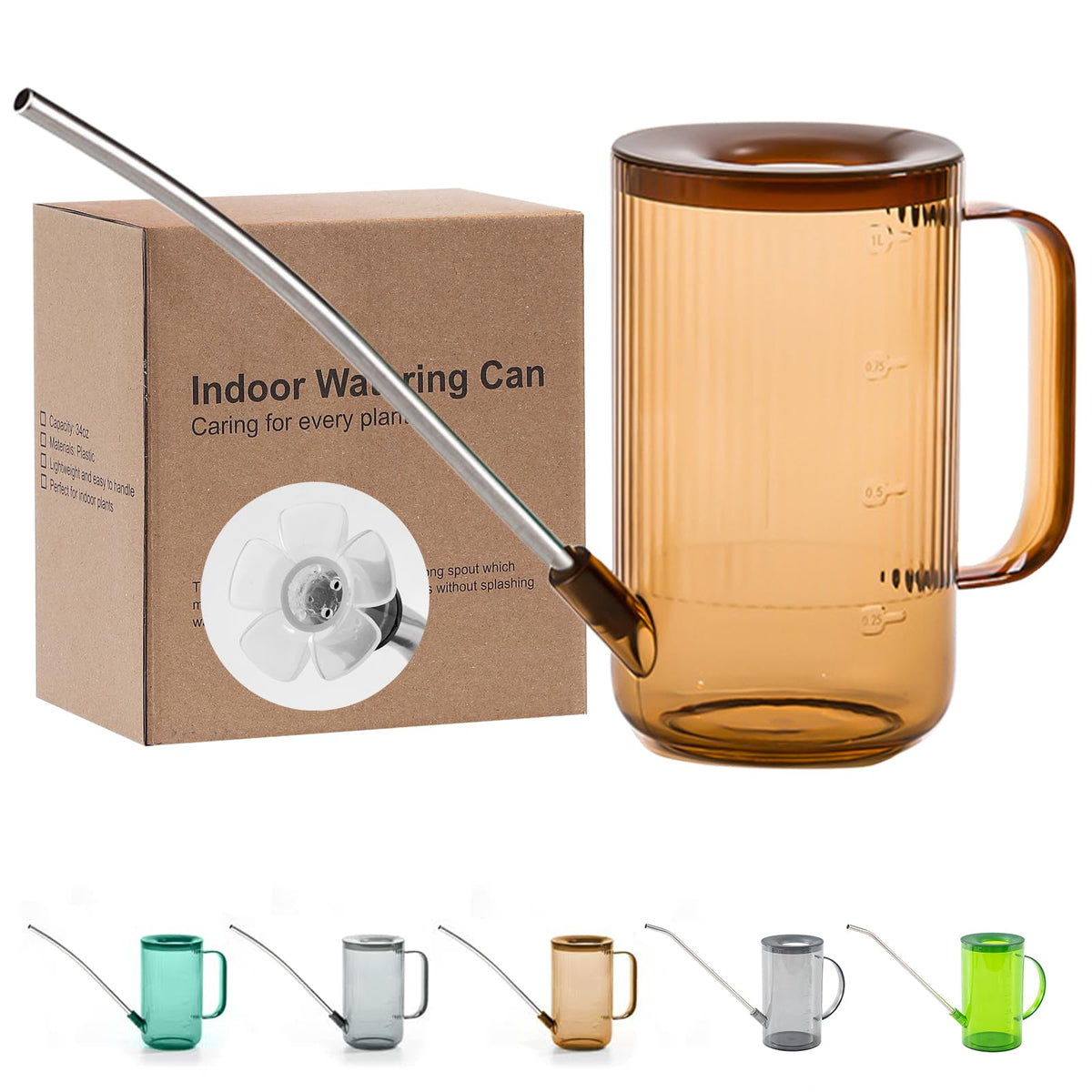 Tennedriv Green long spout watering can reaches tight pots without spills.
