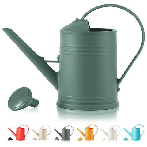 Tennedriv Green plastic watering can with sprinkler head for easy indoor plant watering