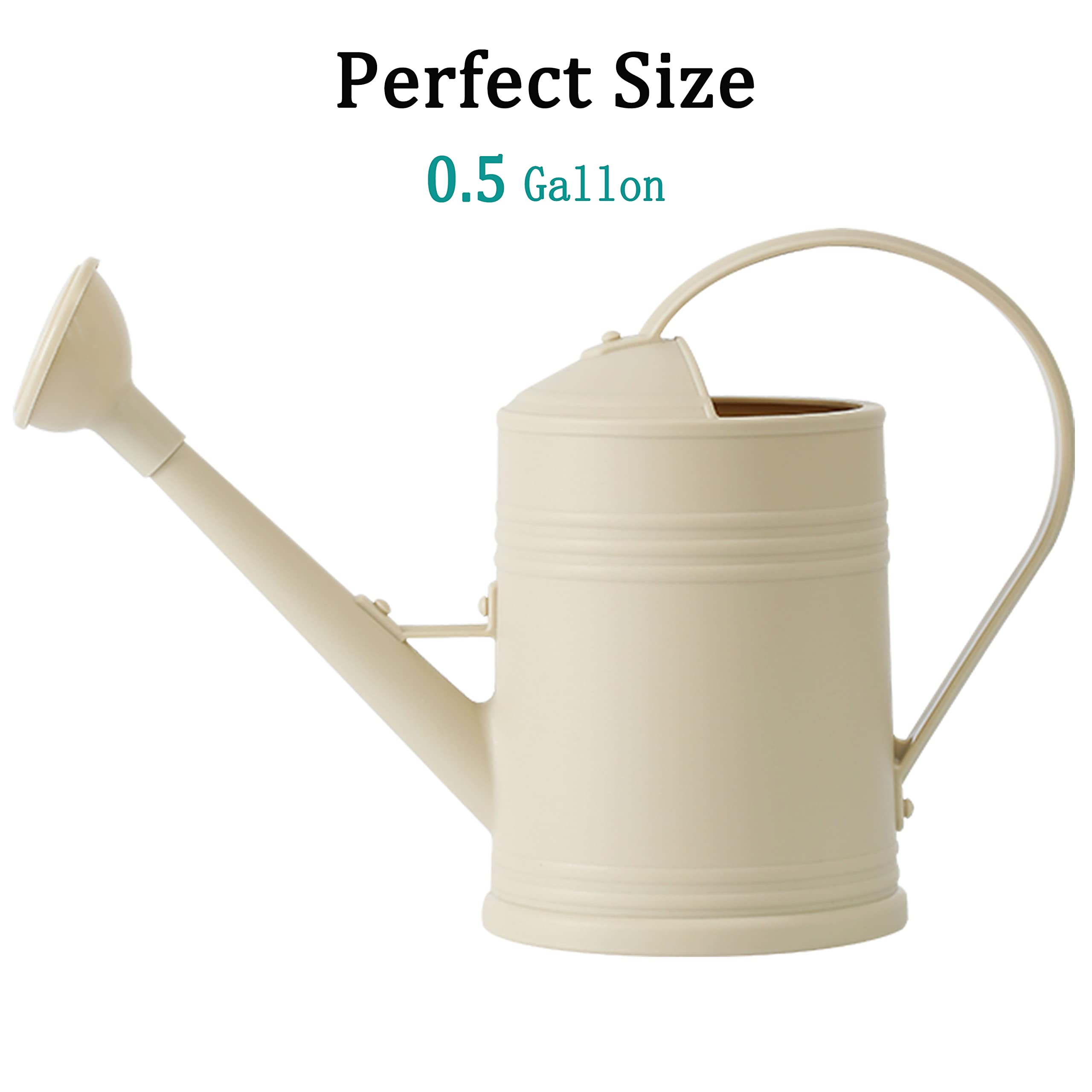 Tennedriv Green watering can with comfortable handle for precise pouring.