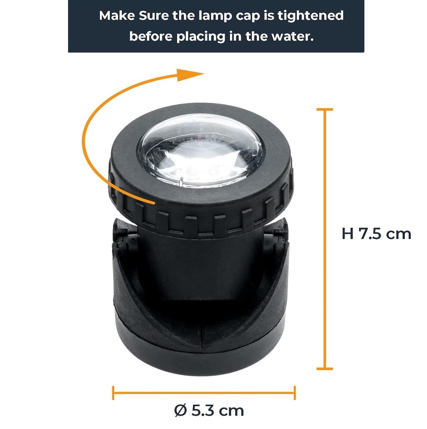 TENSUL outdoor wired pond light showing long 9.8 ft cable for flexible setup.