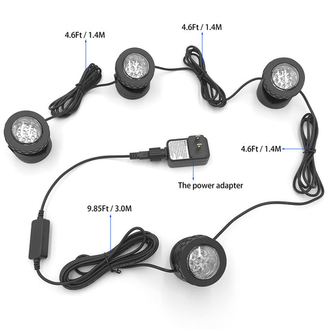 TENSUL 90-degree adjustable head directs light to highlight fountains and features.