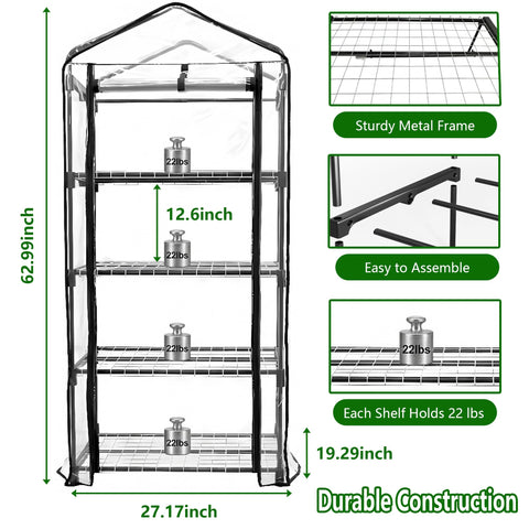 Tentopmic durable 4-tier frame snaps together for easy setup