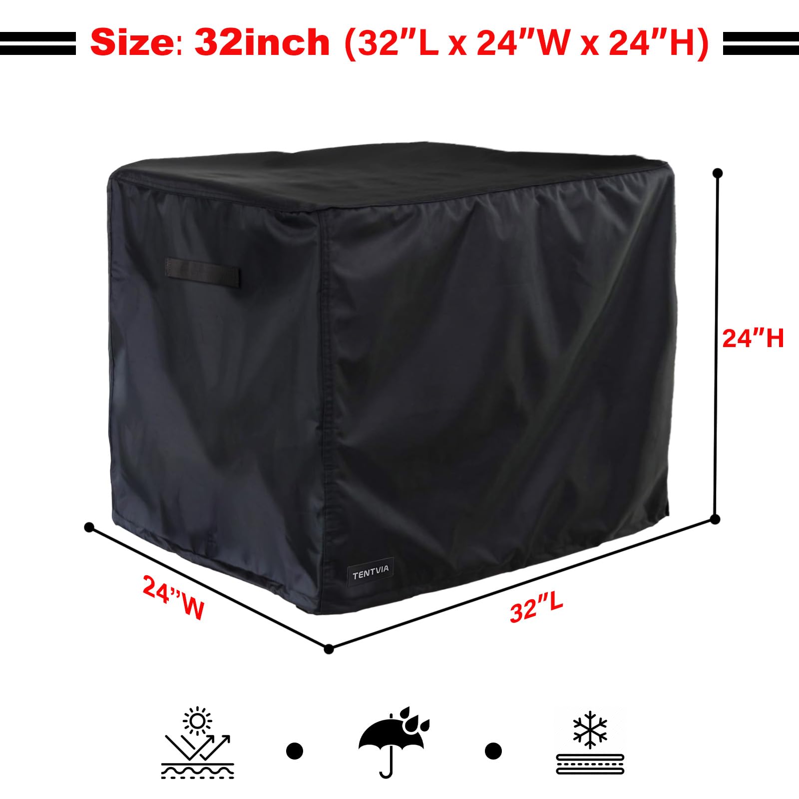 TENTVIA generator cover shows waterproof coating keeping equipment dry during storms.