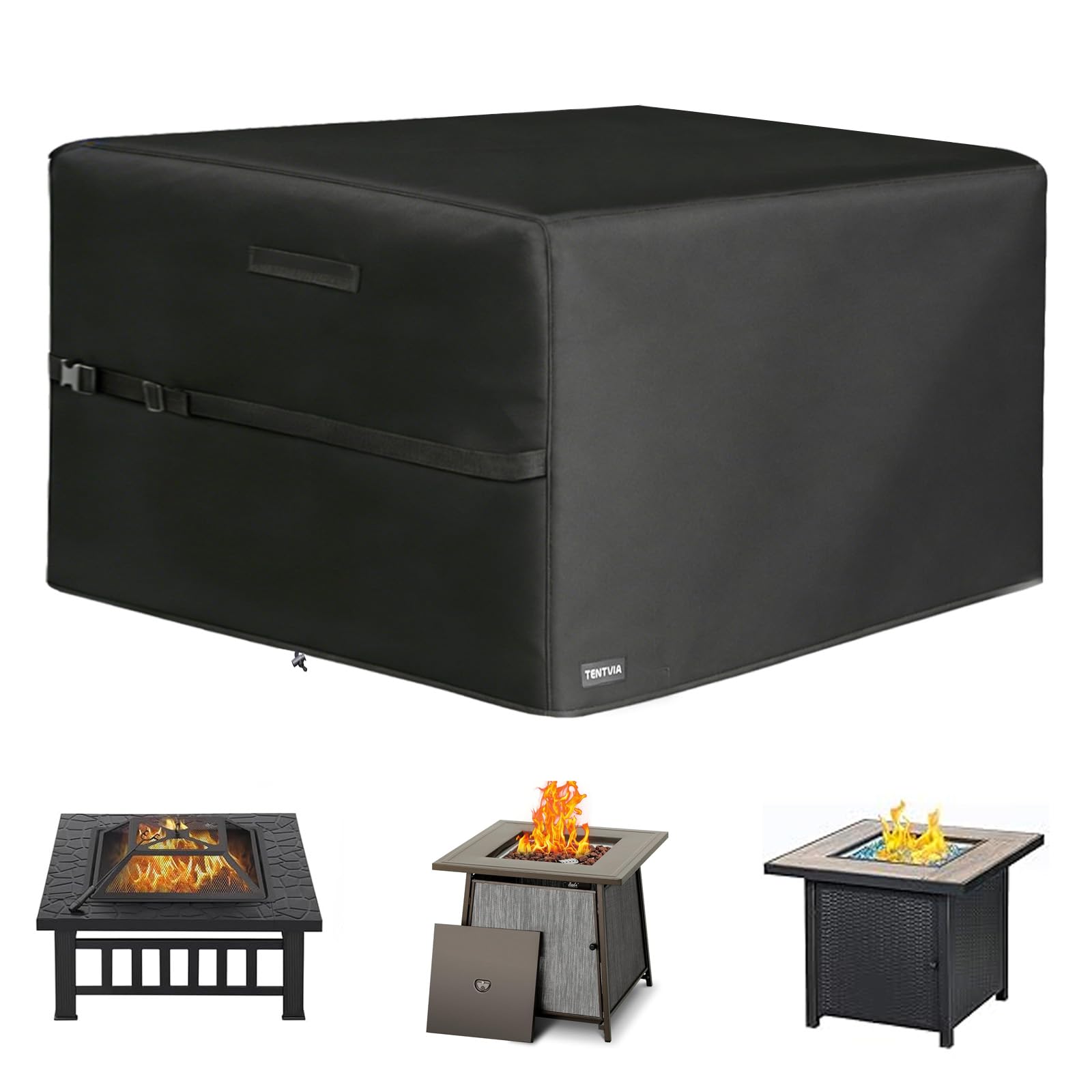 Tentvia square fire pit cover 32x32x24 inch waterproof protection from rain and debris.