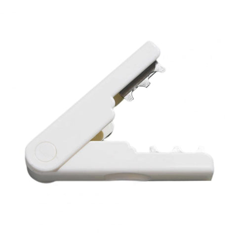 TEONEI rose thorn stripper tool white front view shows ergonomic grip for comfortable use.