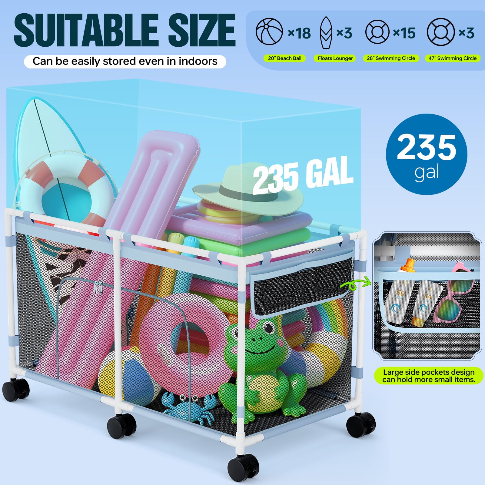 Tepsmigo double zipper design enables safe side access for kids